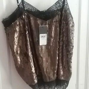 Guess, Gold and black, Sequin blouse